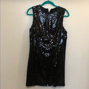 Black Sequin Sleeveless Dress